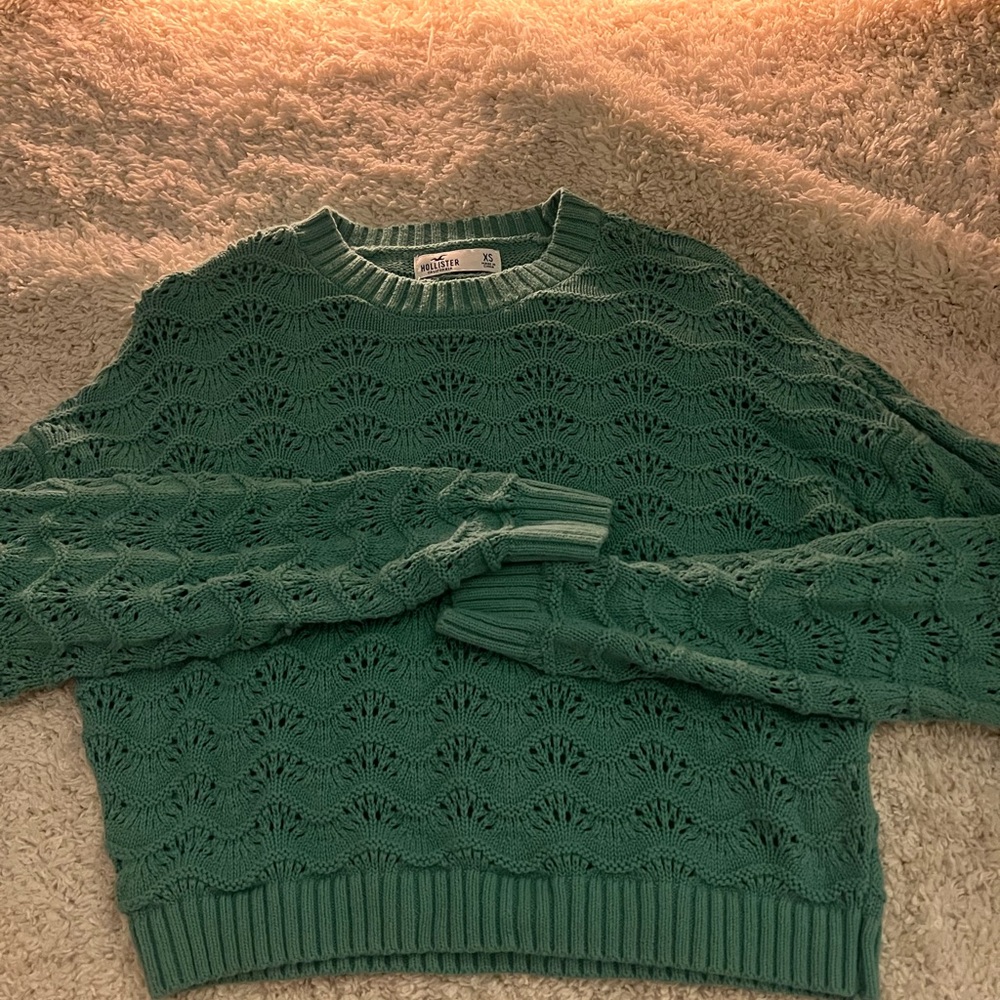 Hollister Green Crew Neck Sweater